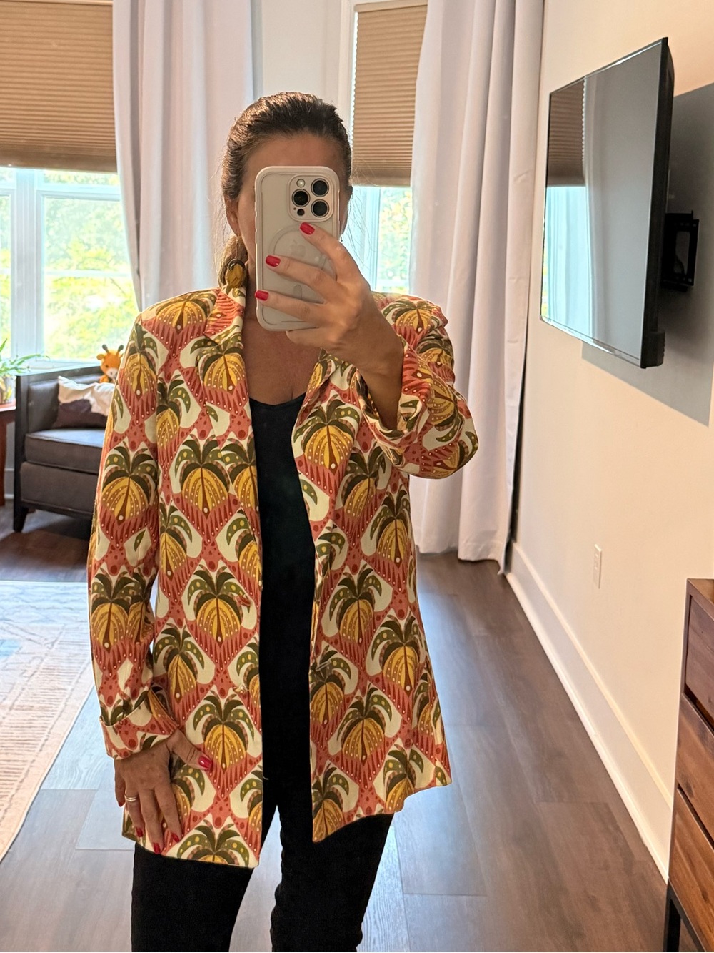 FARM Rio Multicolor Palm-Print Blazer Jacket - Picture 4 of 8